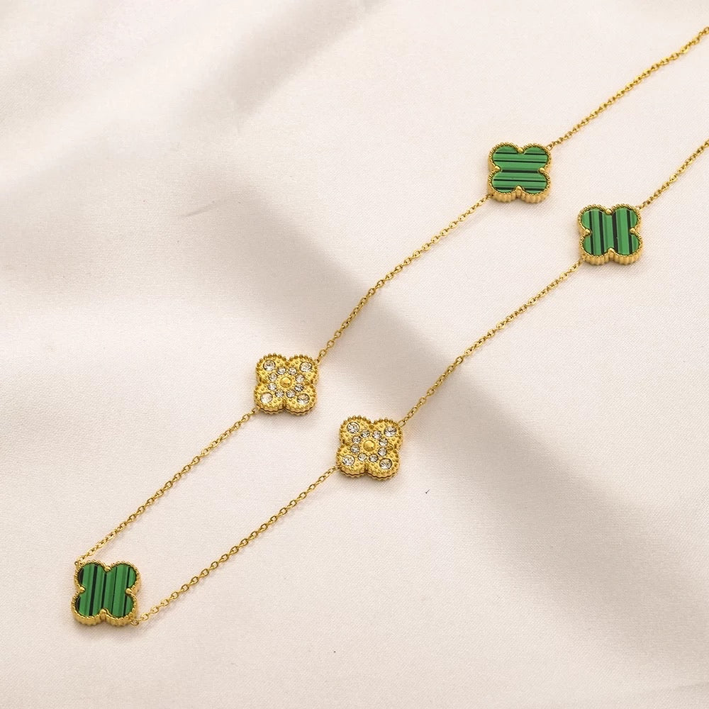Double Toned Necklace (Clover)